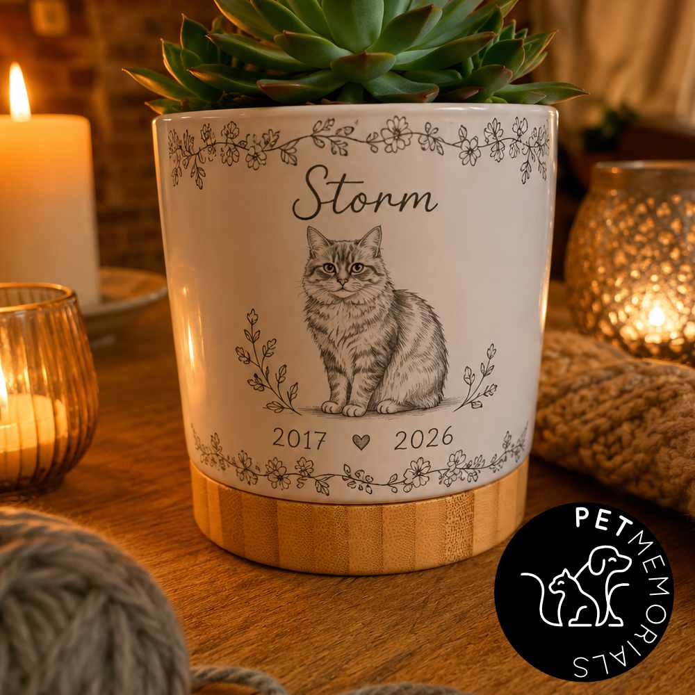 Personalised pet memorial plant pot